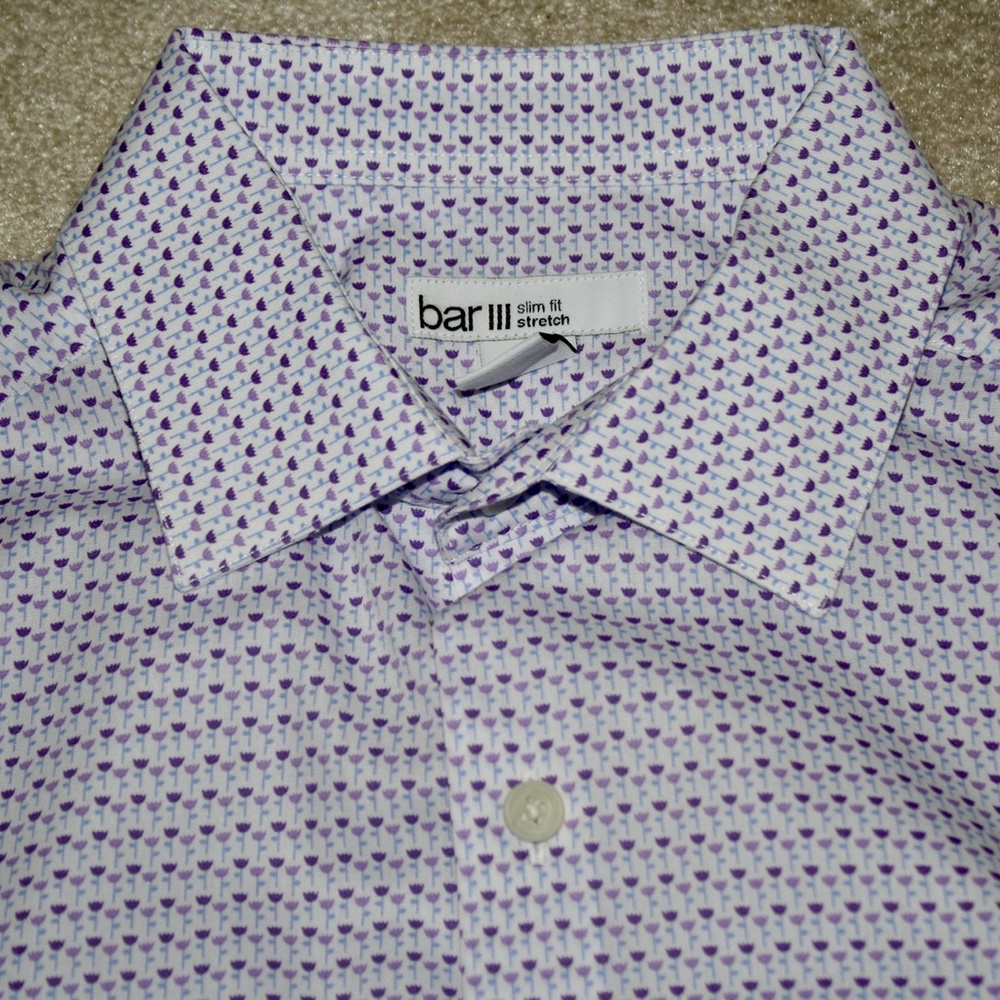 BAR III SLIM FIT EASY CARE DRESS SHIRT 14-14.5 X 32/33